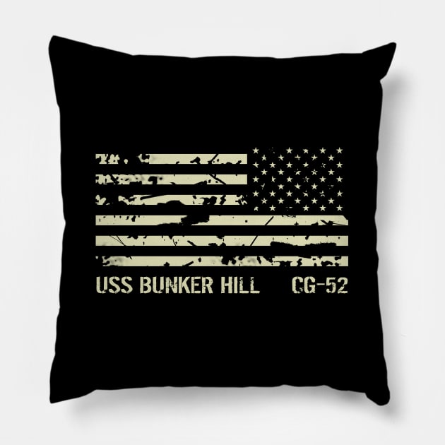 USS Bunker Hill Pillow by Jared S Davies
