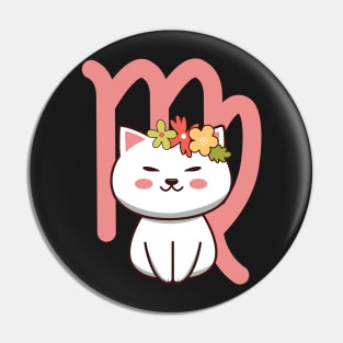 Virgo Zodiac Cat Pin