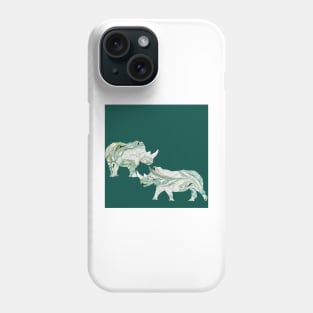 White Rhinos Collage dark Phone Case