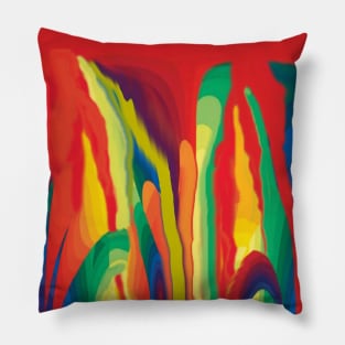 Colorful Summer Garden Leaves Pillow