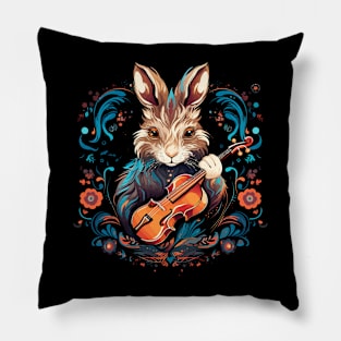 Arctic Hare Playing Violin Pillow