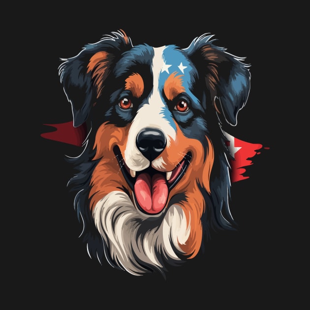 Patriotic Australian Shepherd by JH Mart