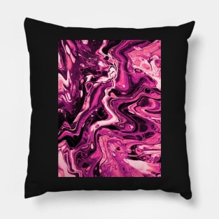 Going Nuclear - Abstract Acrylic Pour Painting - Hot Pink Variant Pillow