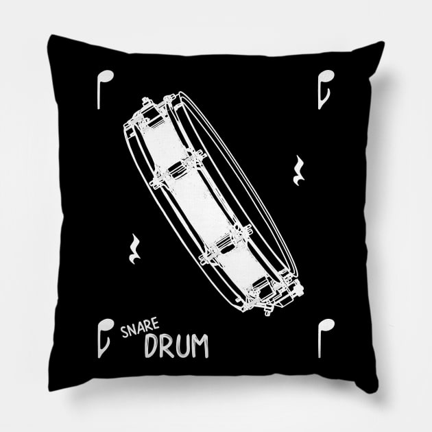 Musical Notes Snare Drum Pillow by AngelFlame