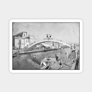 Bridge of Carcavelos, Aveiro (Portugal) Monochrome Edition Magnet