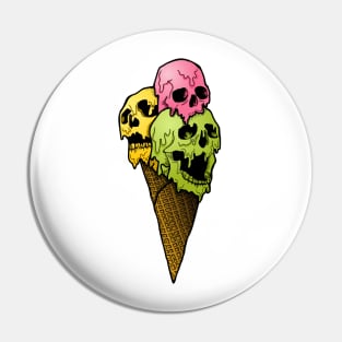 Skull Ice Creams Cones Pin