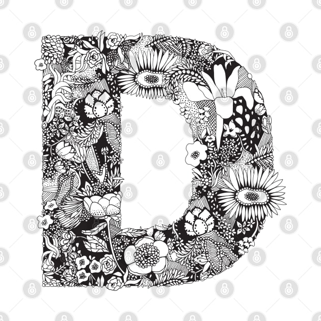 Floral Letter D by HayleyLaurenDesign