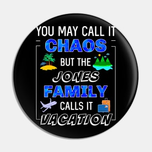 Funny Jones Family Vacation Trip Matching Traveling Fun Pin