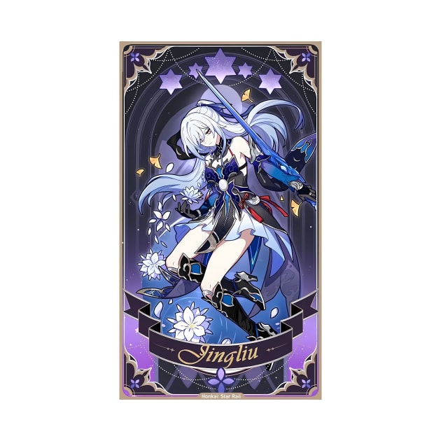 Jingliu Revelation Card Honkai Star Rail by kazatodoesart