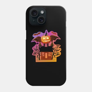 Halloween haunted house silhouette Phone Case