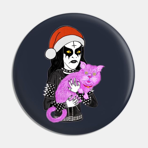 Christmas Metal Head Pin by miskel