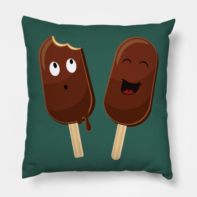 Funny chocolate icecream Pillow by Unelmoija