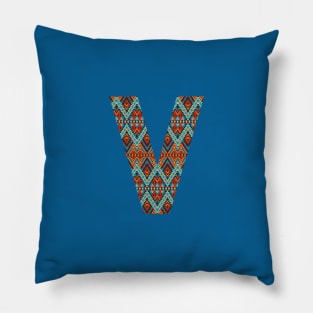 Letter V- boho design Pillow