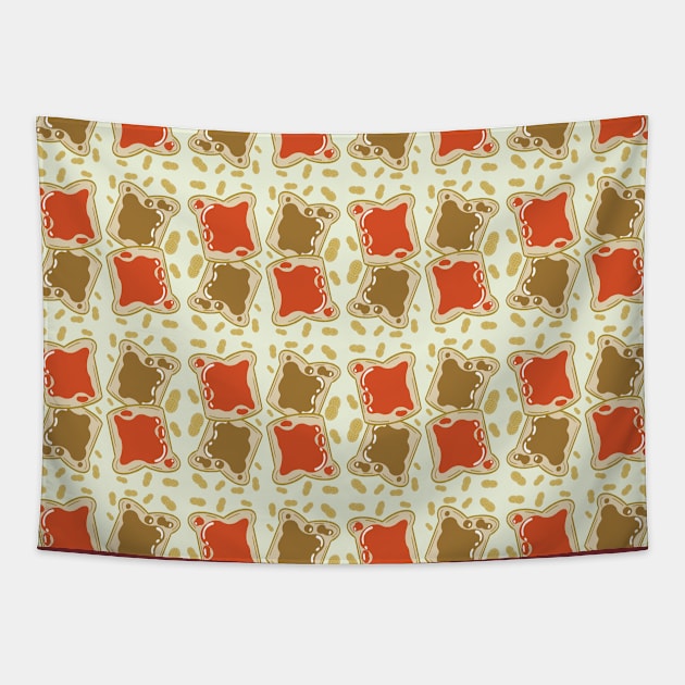 peanut butter and jelly pattern Tapestry by TASCHE