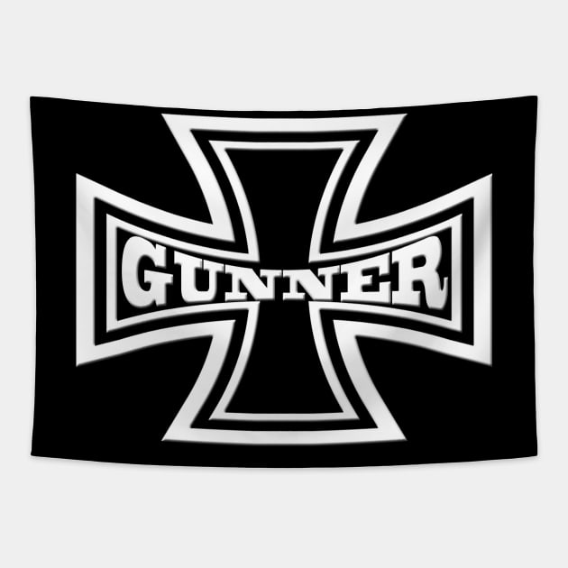 Iron Cross Gunner Motorcycle Tapestry by DroolingBullyKustoms