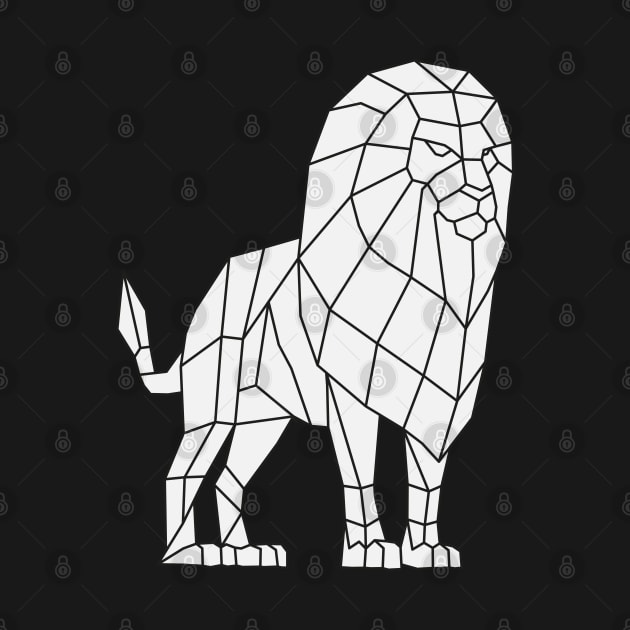 Origami Low Poly Lion on White by shaldesign