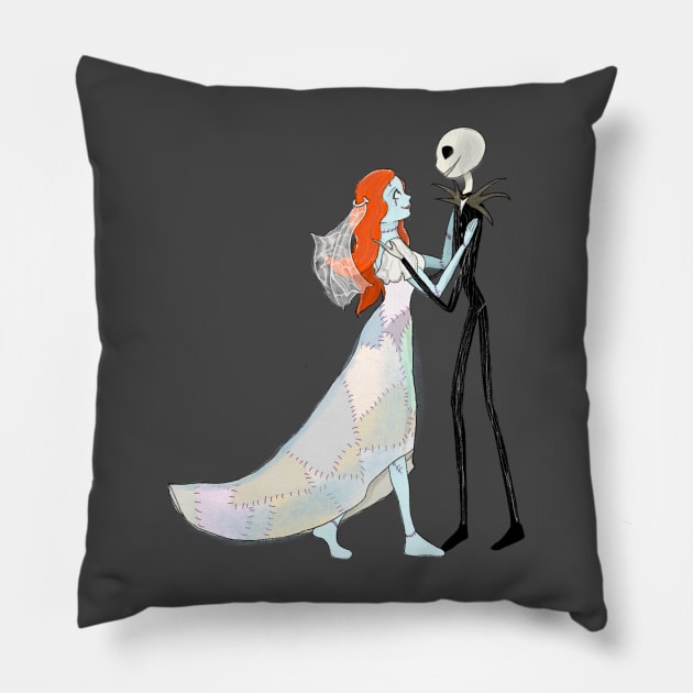 Jack and Sally Romance Pillow by KP's Door