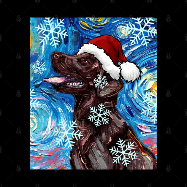 Chocolate Labrador Santa by sagittariusgallery