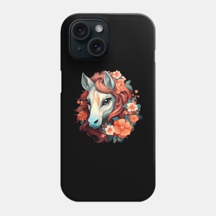 Horse colorful floral Phone Case