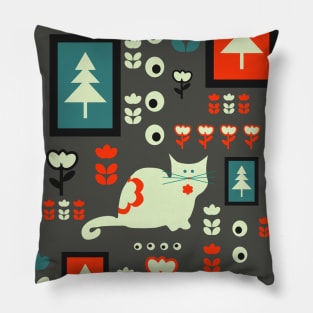 Winter decor with cat Pillow