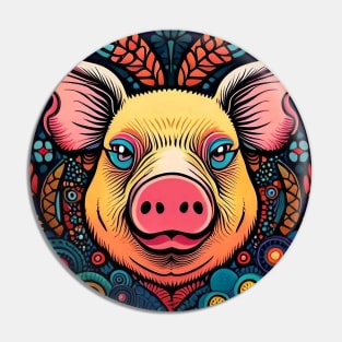 Porky the Psychedelic and Colorful Pig Pin