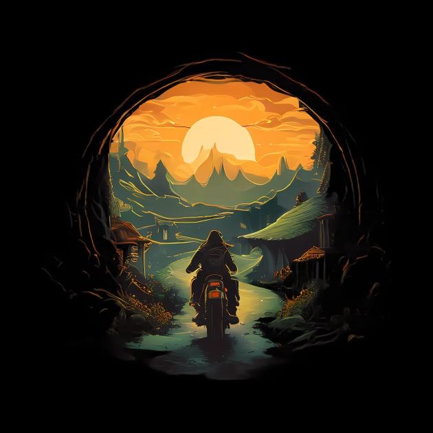 biker in the shire by The Dark Matter Art