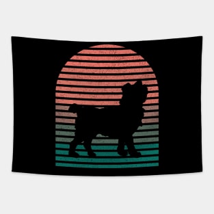 Vintage Retro Sunset Dog Mom And Dad Cute Dog Lover Owner T-Shirt Tapestry