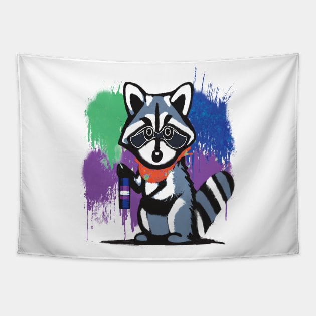 innocent raccoon Tapestry by FlippinTurtles