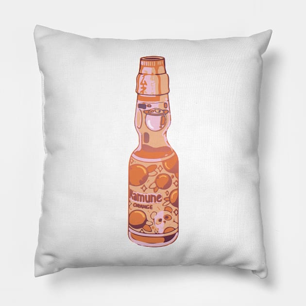 Orange Ramuné Soda! Pillow by emiliapapaya