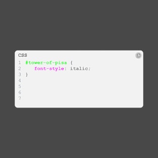 CSS Tower of Pisa T-Shirt