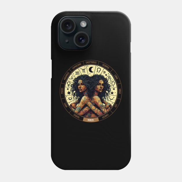 ZODIAC Gemini - Astrological GEMINI - GEMINI - ZODIAC sign - Van Gogh style - 4 Phone Case by ArtProjectShop