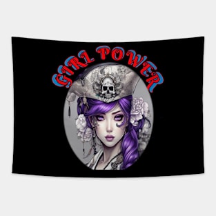 Girl power, purple Asian pirate Tapestry