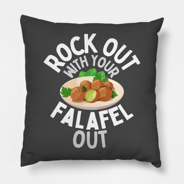 Rock Out with your Falafel Out! Pillow by Fish Fish Designs