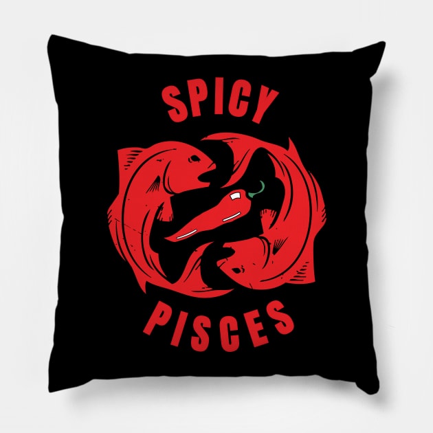 Spicy Pisces Horoscope Birthday Star Sign Zodiac Pillow by atomguy