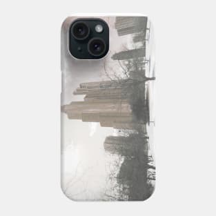 Snowy Chicago architecture photography, melancholic edit Phone Case