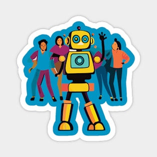 robot dancing in club abstract Magnet