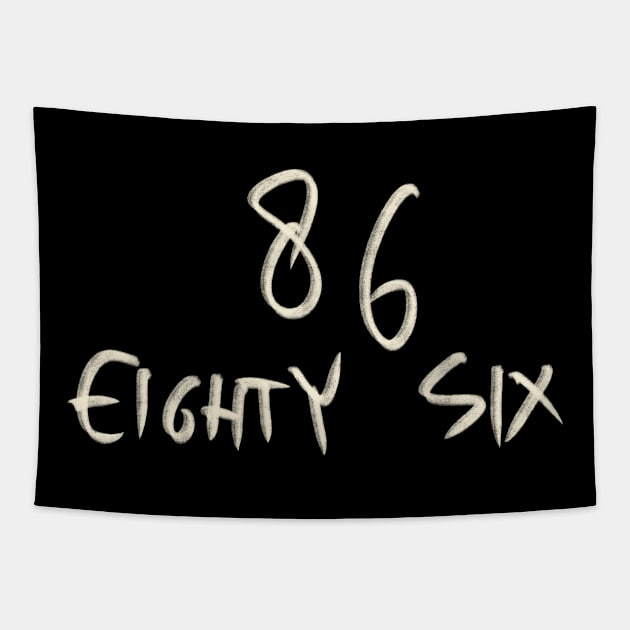 Hand Drawn Letter Number 86 Eighty Six Tapestry by Saestu Mbathi