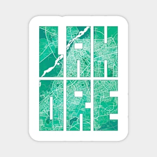 Lahore, Pakistan City Map Typography - Watercolor Magnet