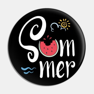 Cute Summer With The Sun And Watermelon Pin