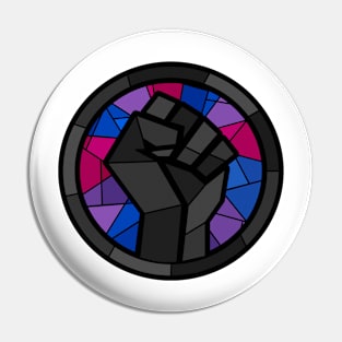 BLM Stained Glass Fist (Bi) Pin