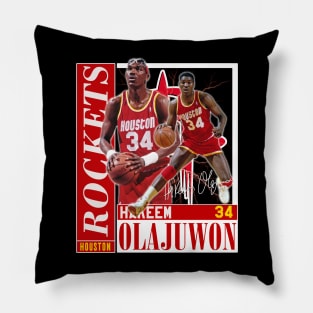 Hakeem Olajuwon The Dream Basketball Legend Signature Vintage Retro 80s 90s Bootleg Rap Style Pillow