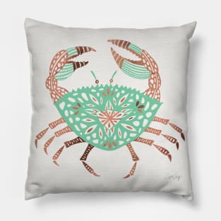 Rose Gold Mint Crab Pillow