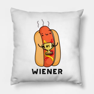 Wiener Funny Sausage Pun Pillow