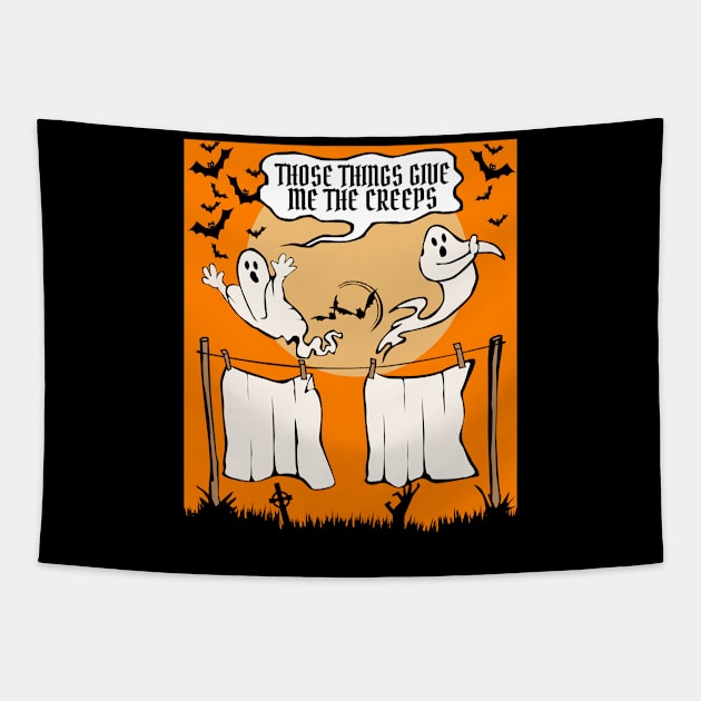 Real ghost story Spooky Halloween joke Tapestry by Ashley-Bee