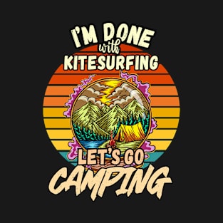 KITESURFING AND CAMPING DESIGN VINTAGE CLASSIC RETRO COLORFUL PERFECT FOR  SURFER AND CAMPERS T-Shirt