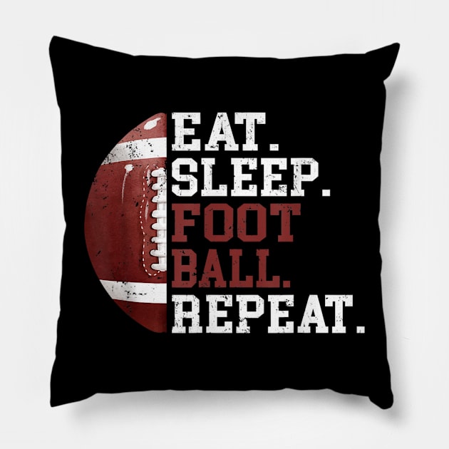 Football Player Eat Sleep Pillow by onazila pixel