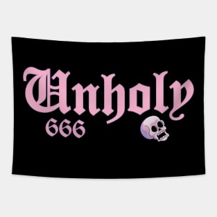 Unholy 666 Pastel Goth Kawaii Skull Tapestry