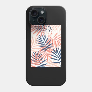 Tropical Foliage Navy and Peach Phone Case