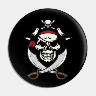 Pirate Shirt Kids or Adults Swords and Skull Pin