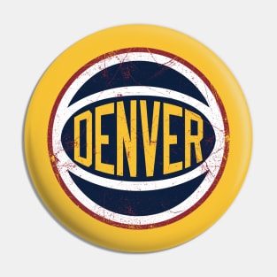 Denver Retro Ball - Gold Pin